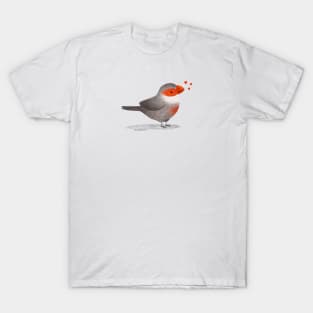 Common Waxbill Bird with hearts T-Shirt